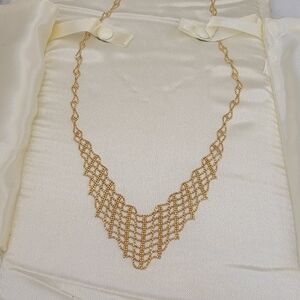 Solid 10K Gold Omega Trinity Lariat Necklace - So Stunning❤️ ❤ ❤️